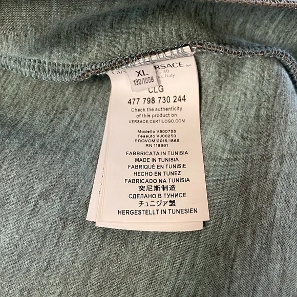 Versace Gray Scuba Bomber Jacket with Turquoise Trim Sz XL - Picture 7 of 13